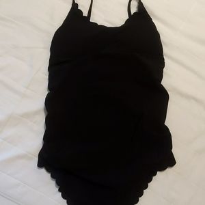 H&M mama maternity scalloped bathing suit black S